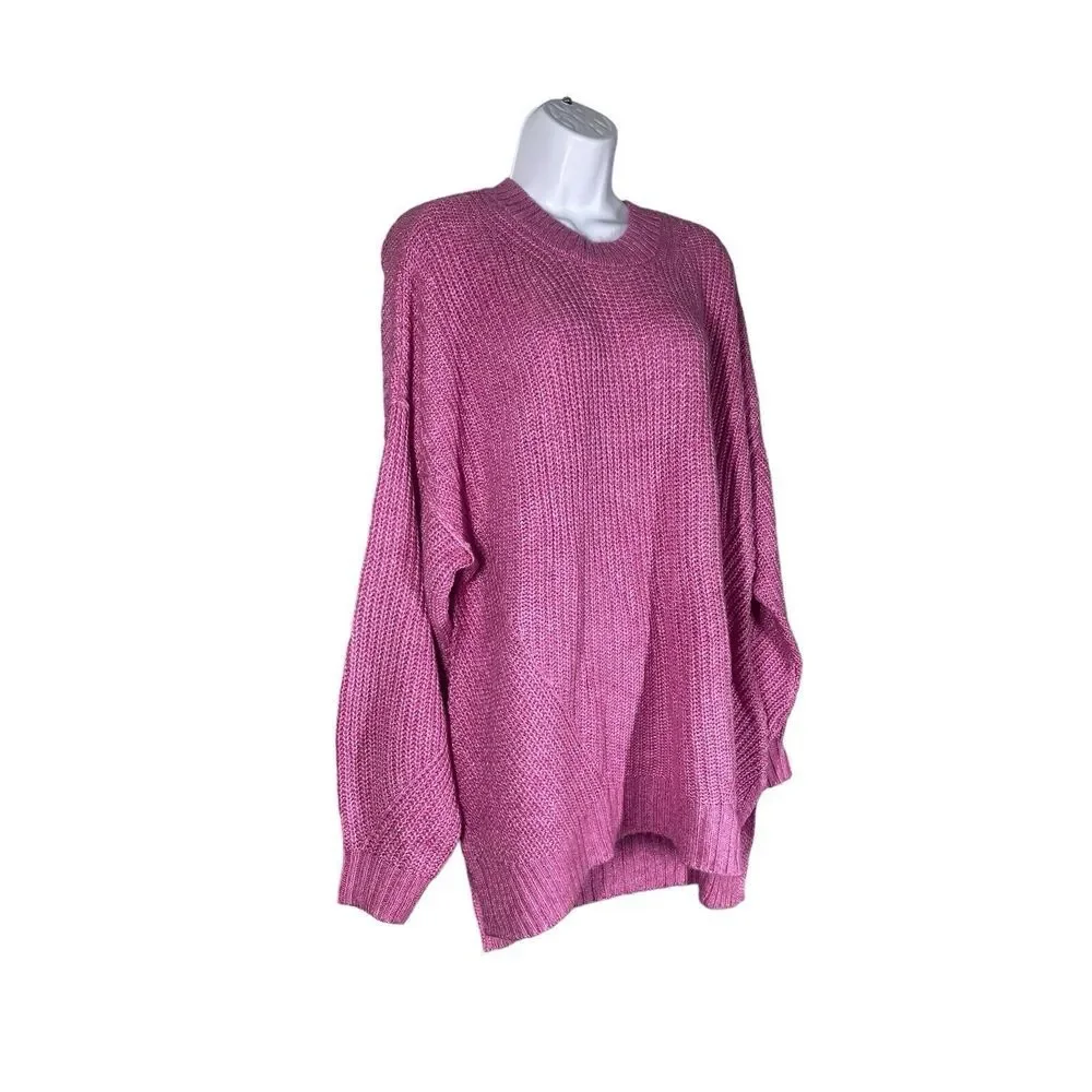 AE Womens Oversized Dreamspun Crew Neck Sweater in Pink Size Medium‎